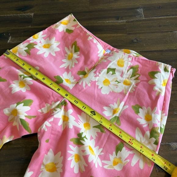 Moschino Cheap And Chic Daisy Floral Print Pants Cropped Festival Hippie Boho - Picture 9 of 12